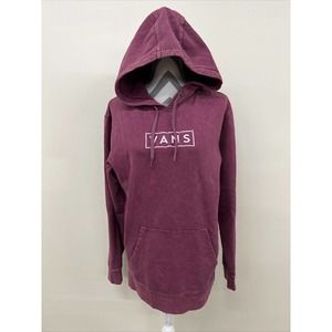 NWT Vans Easy Wash ‘Embroidered Logo’ Distressed Magenta Small Hoodie Sweatshirt